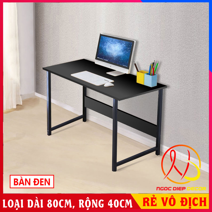 Bàn để máy tính, bàn học sinh, đầy đủ linh kiện lắp ráp, Chất liệu khung thép sơn tĩnh điện chịu tải cao. KT 80 x 40 x 73cm