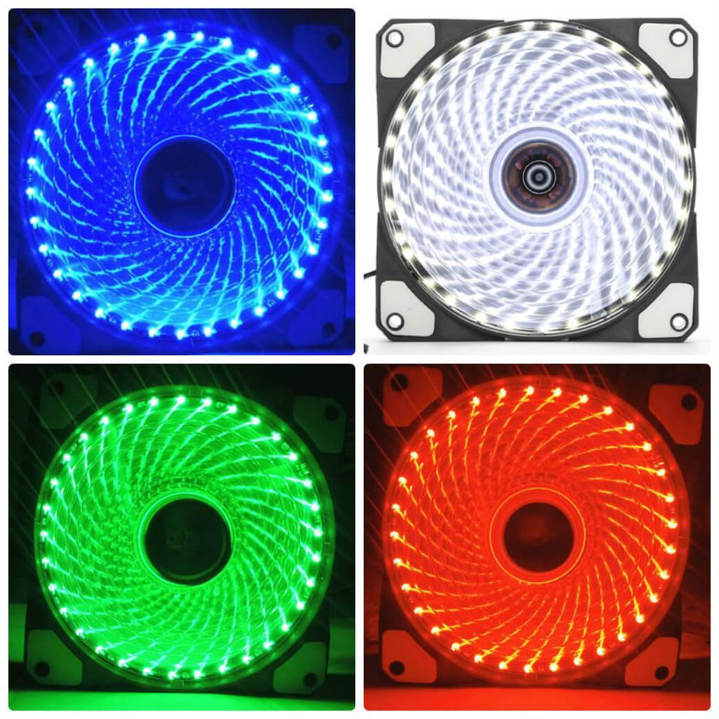 Fan led 33 bóng đèn led 12cm làm mát cho case máy tính nhiều màu lựa chọn