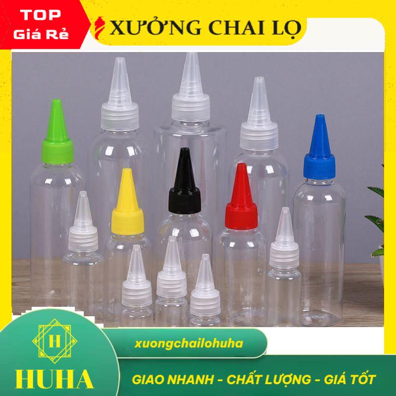 [Combo 10sp] Chai Chiết Mĩ Phẩm ❤ Hàng Chuẩn ❤ [20ml,30ml,50ml,100ml] Chai nhựa pet nút nhọn chiết mỹ phẩm, phụ kiện du lịch