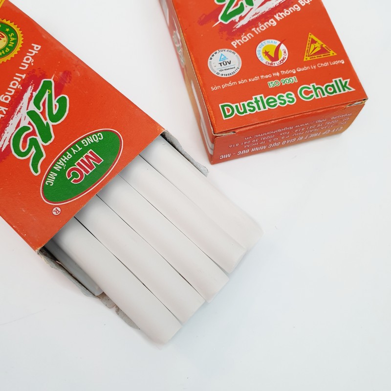 Phấn viết bảng không bụi, phấn trắng, phấn màu MIC