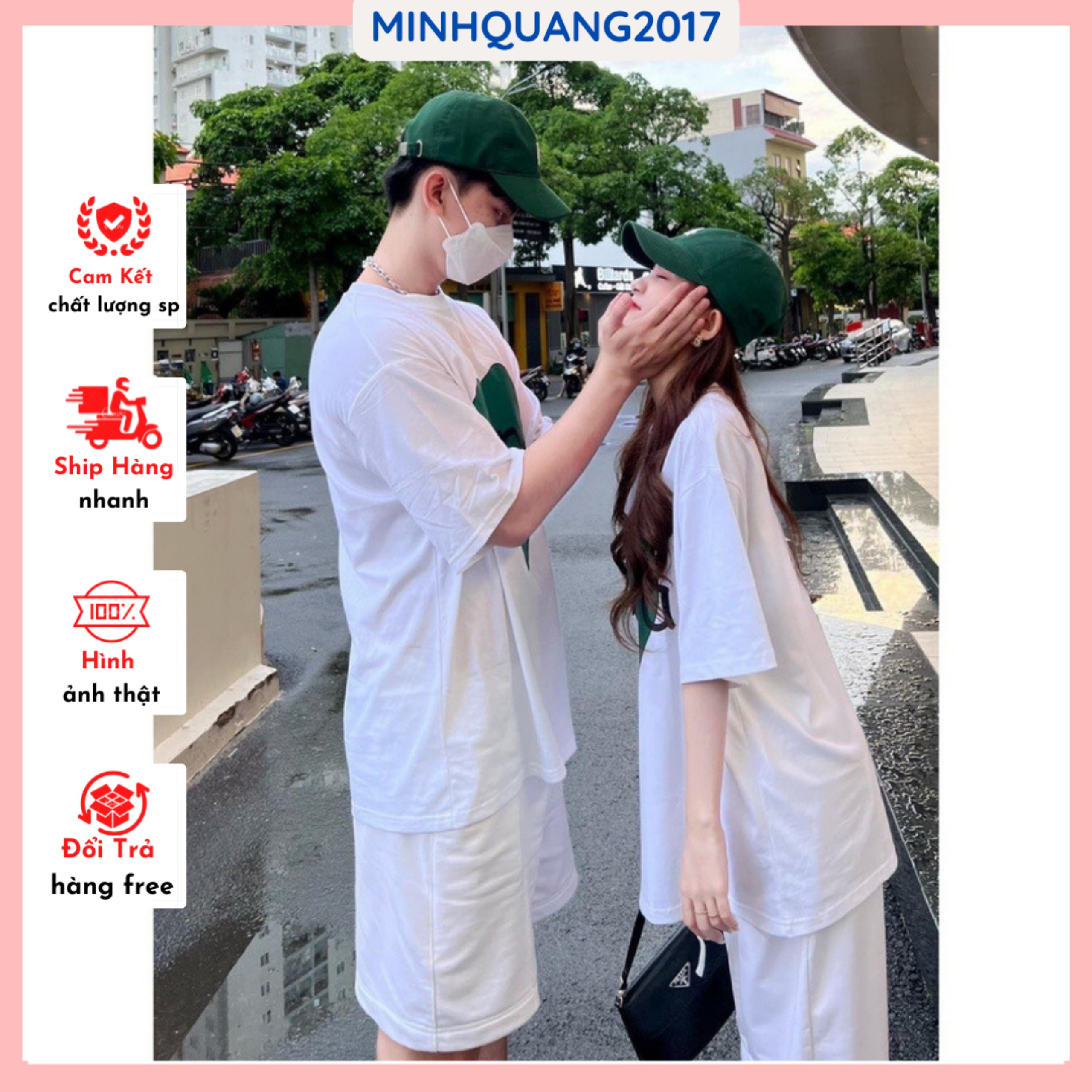 [xả hàng] Áo đôi _ Áo cặp nam nữ hình in trái tim Oppa siêu hot