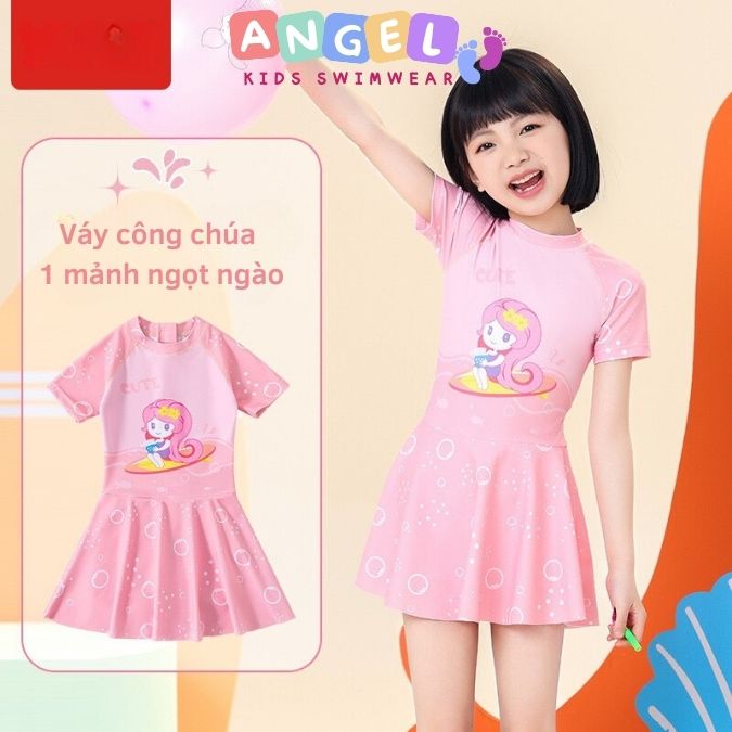 Đồ bơi bé gái 1 mảnh dạng váy họa tiết công chúa bong bóng siêu Cute dễ thương