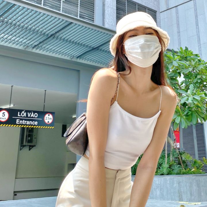 Áo thun 2 dây mảnh thun cotton ôm body co giãn mieu - hm01