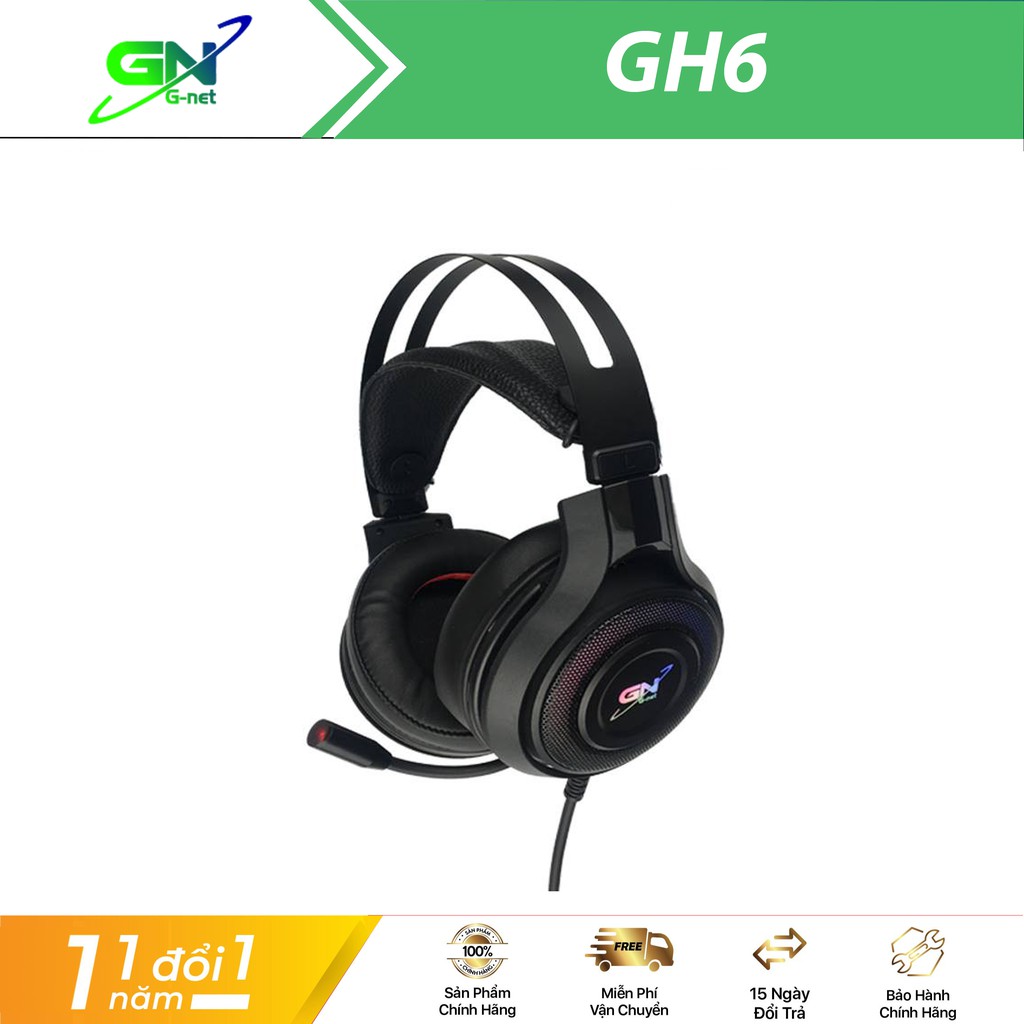 Tai nghe gaming g-net gh6 plus 7.1 - có rung - cổng usb - led rgb - âm thanh giả lập 7.1