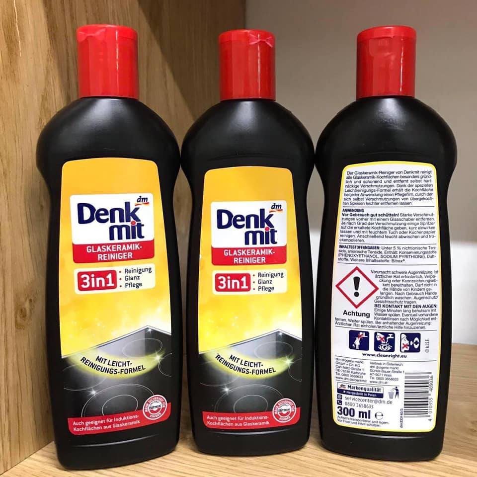 Dung Dịch Vệ Sinh Bếp Từ, Bếp Điện, Bếp Hồng Ngoại, Máy Hút Mùi, Hàng Đức Denkmit, Chai 300Ml