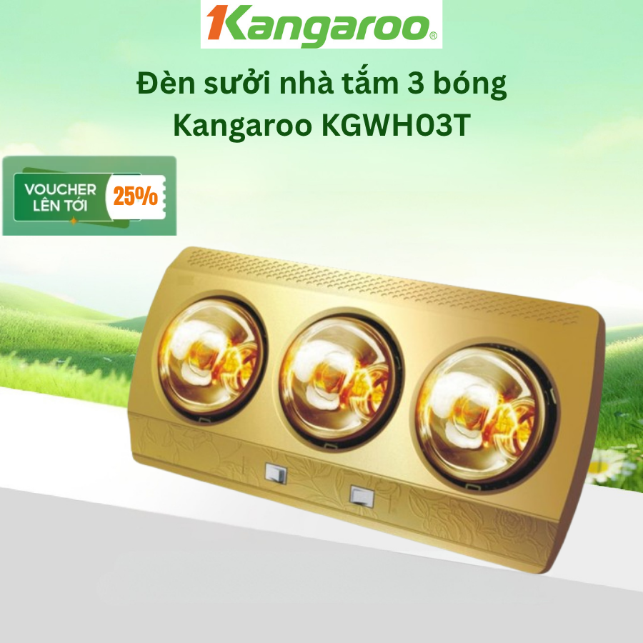 Đèn sưởi nhà tắm 3 bóng Kangaroo KGWH03T