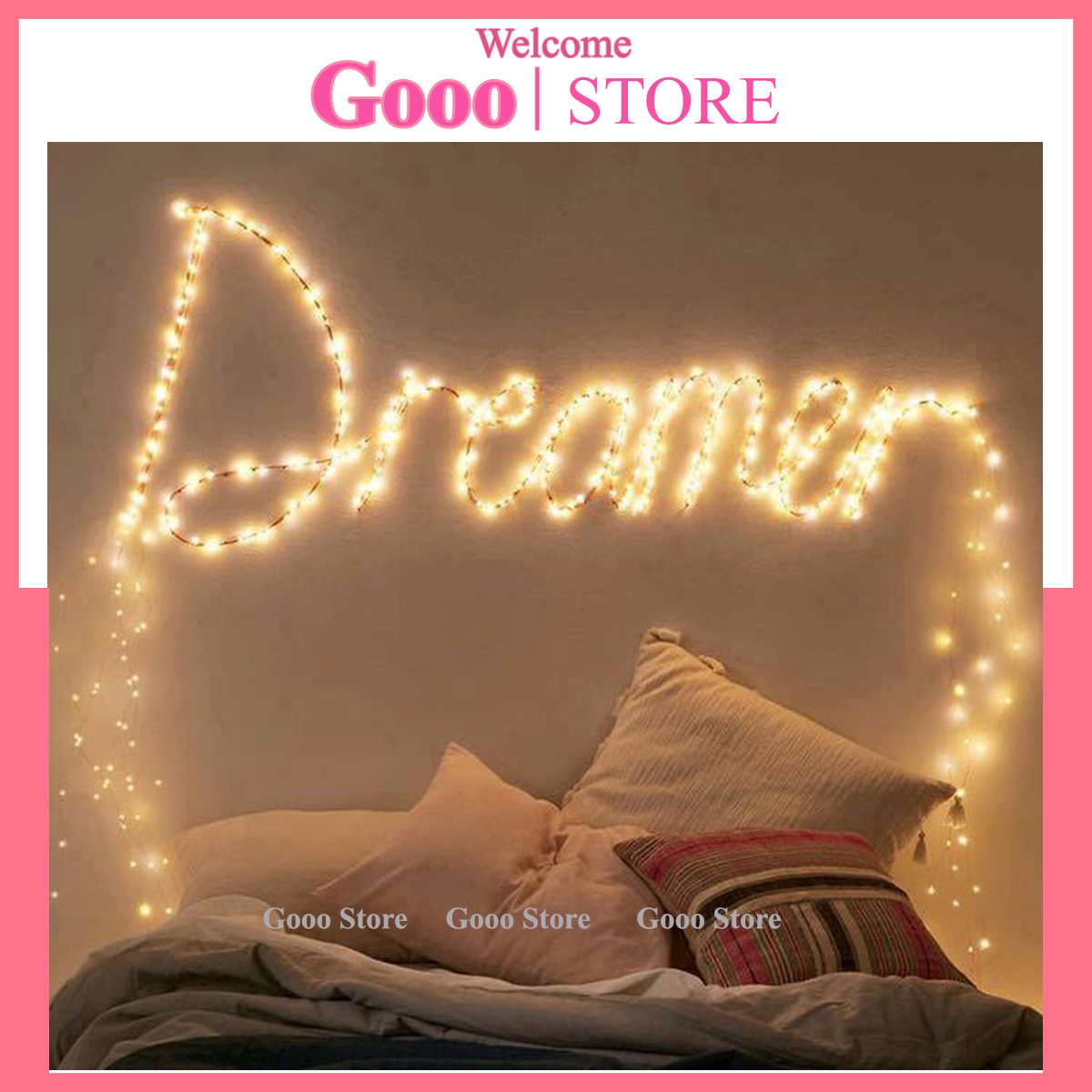 Dây đèn led đom đóm dài 2 mét trang trí decor nhà cửa, phòng ngủ, phòng khách, trang trí tiệc dùng pin AA