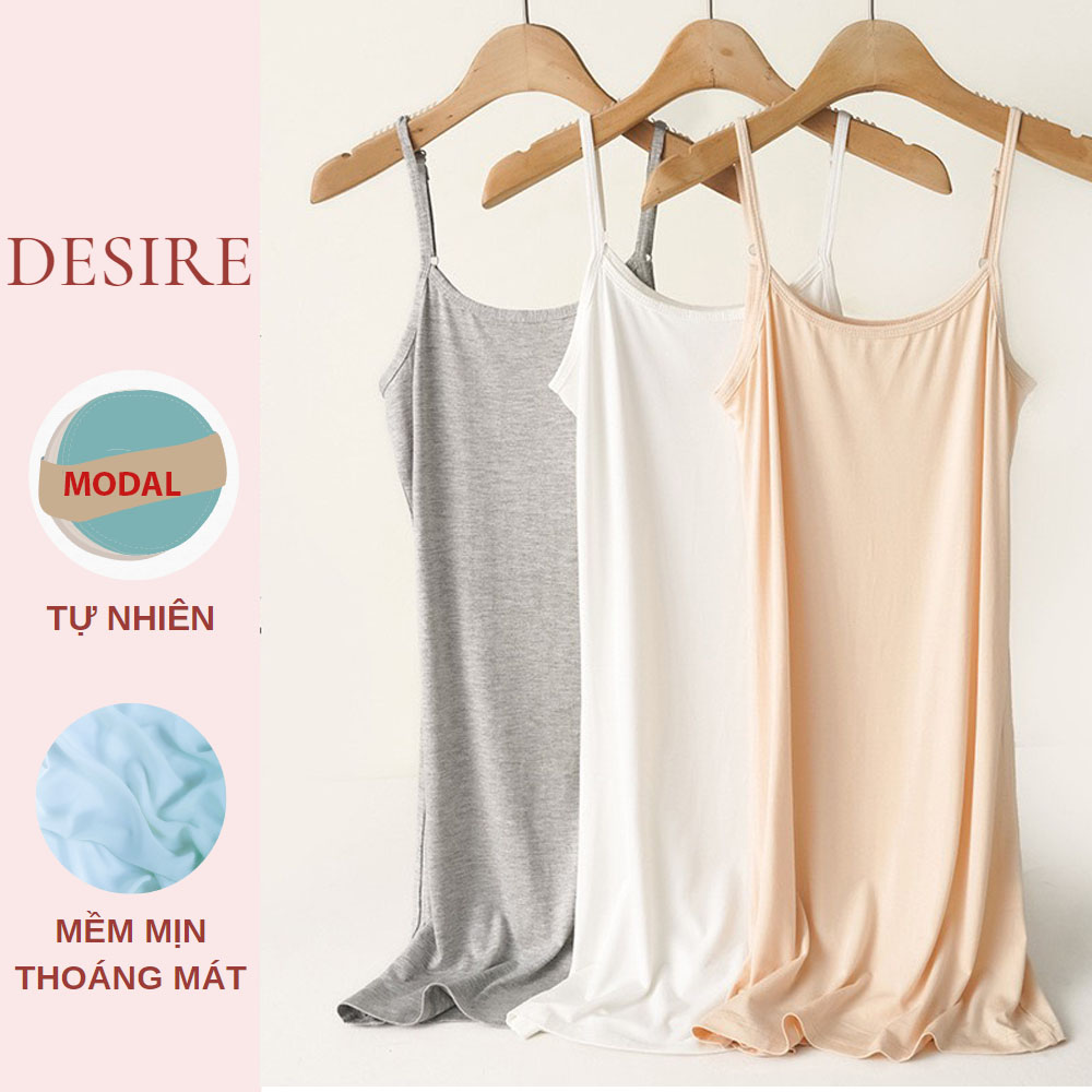 Váy hai dây Váy mặc lót thun modal có TĂNG ĐƠ điều chỉnh Desire VN-062