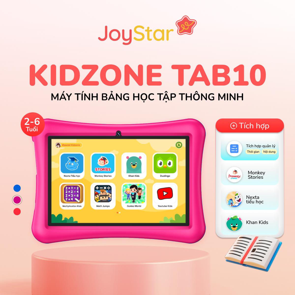 Máy tính bảng Masstel Tab10 KIDZONE dành cho trẻ - quản lý thời gian cho trẻ - 1 đổi 1 trong 100 ngà