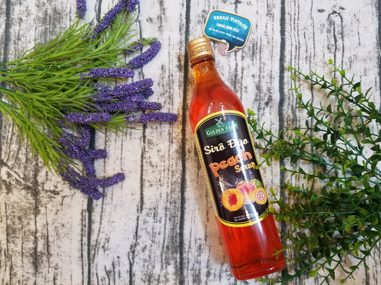 Siro đào - peach syrup golden farm 80ml