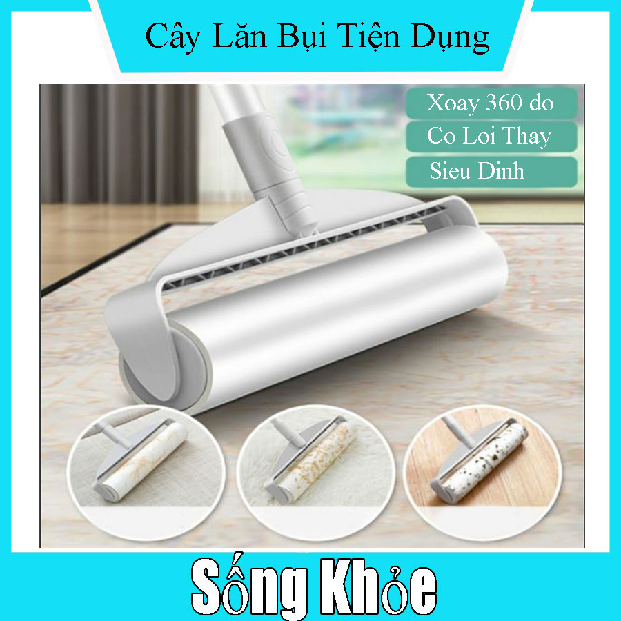 CÂY LĂN BỤI TIỆN DỤNG - CÁN DÀI LĂN BỤI QUÉT NHÀ LĂN QUẦN ÁO