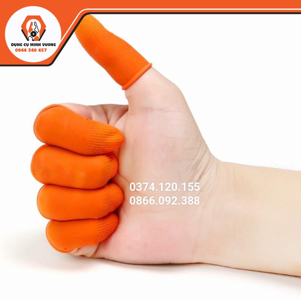 Bao ngón tay cam sần chống tĩnh điện dùng trong công nghiệp điện tử, yte, spa, ,nail, xăm hình