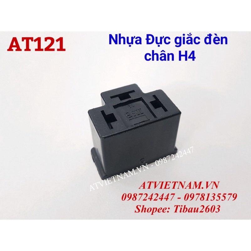 Nhựa giắc cắm chuôi đèn chân h4 đầu đực 3p - at121