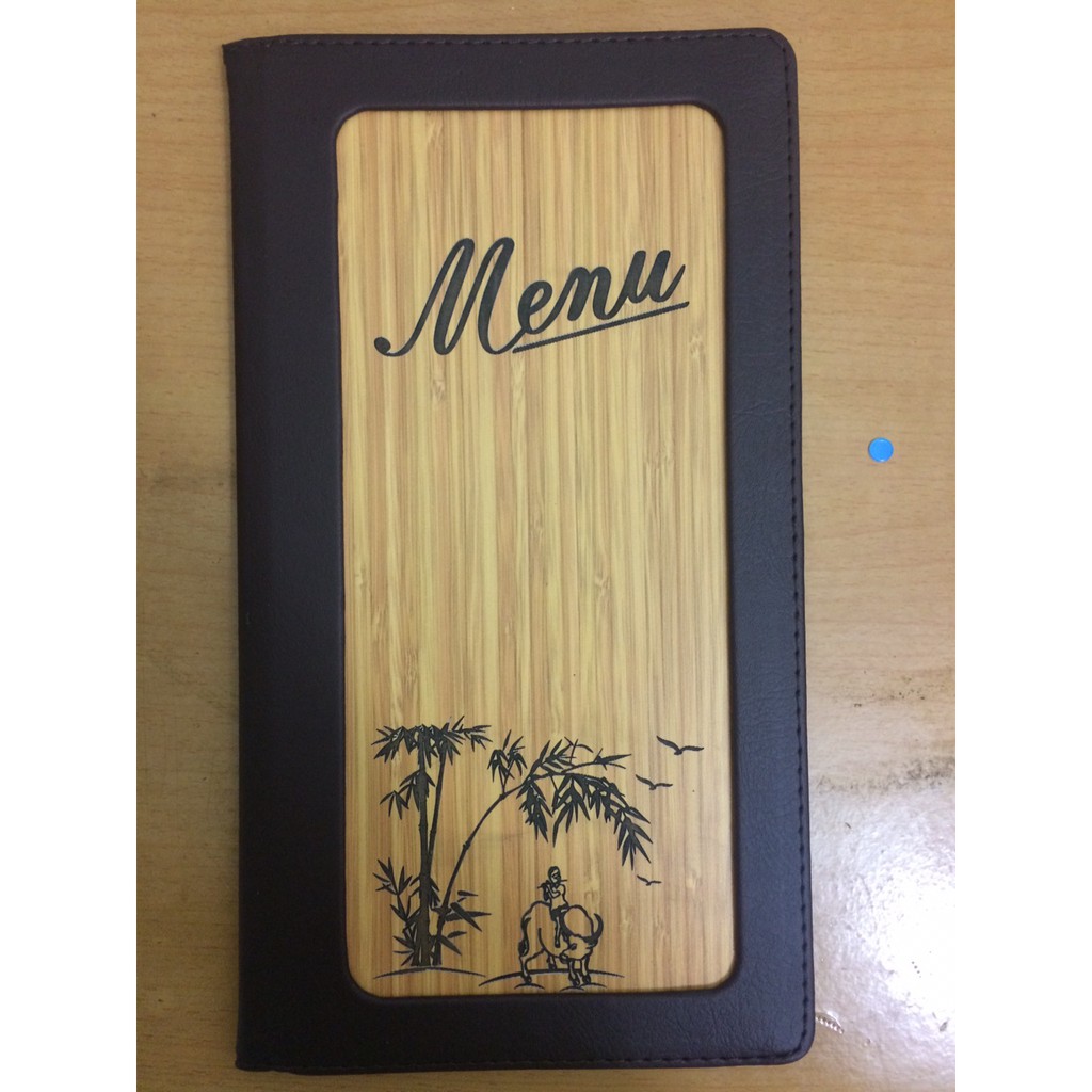 Menu A5 10 Lá Quyển Da Bìa Gỗ  2010