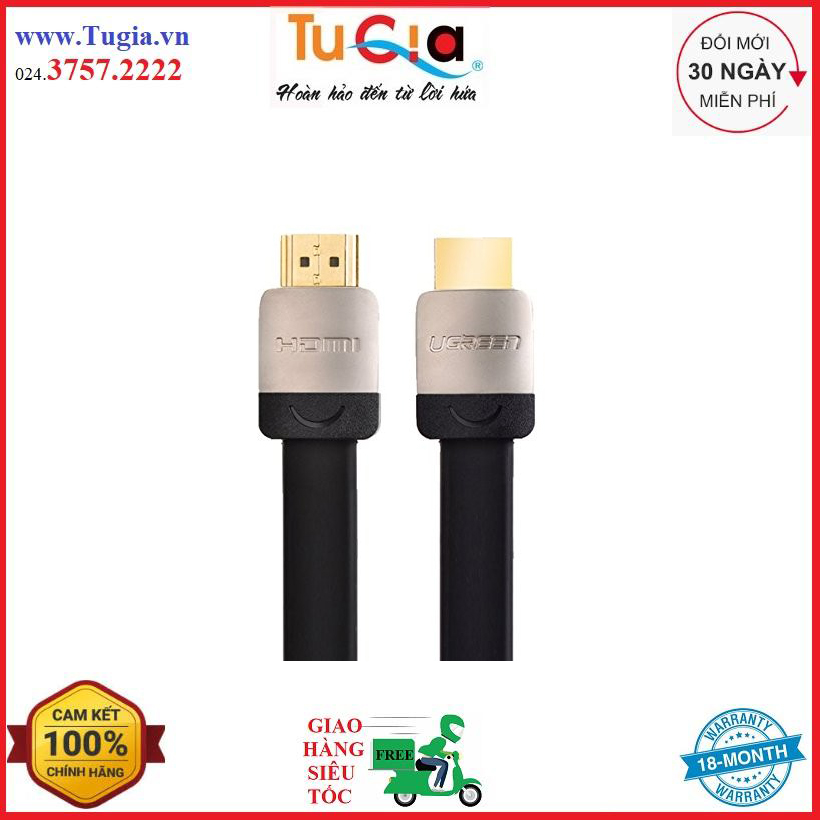 Cáp hdmi dẹt cao cấp dài 1.5m chính hãng ugreen 10260 -hàng chính hãng
