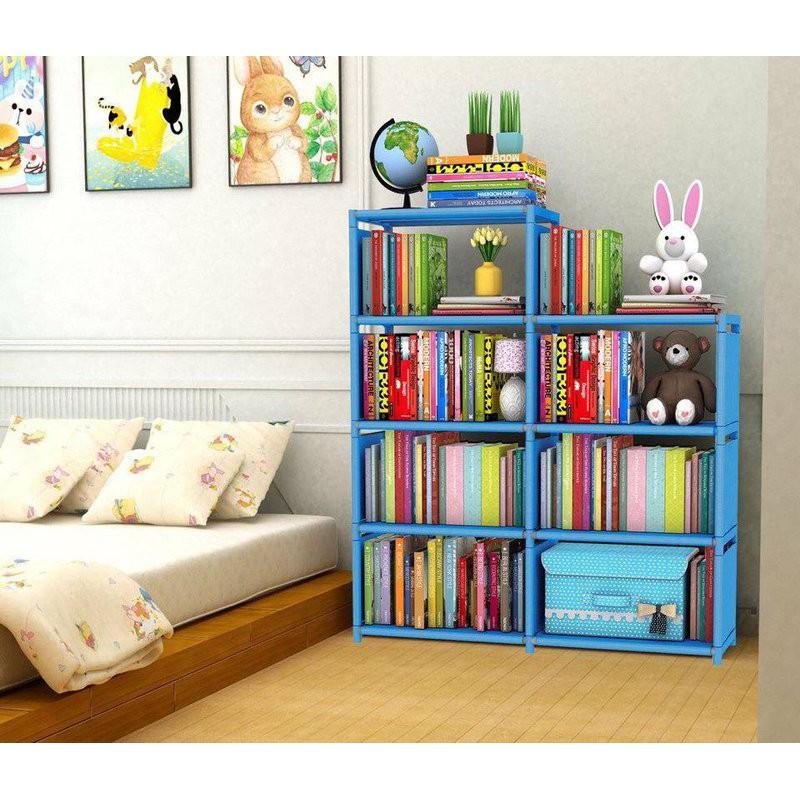 Tủ để sách báo 7 ngăn thông minh khung thép siêu bền - Tủ sắp xếp sách vở gọn gàng bằng vải khung thep cao cấp - tu de sach bao 7 ngan thong minh