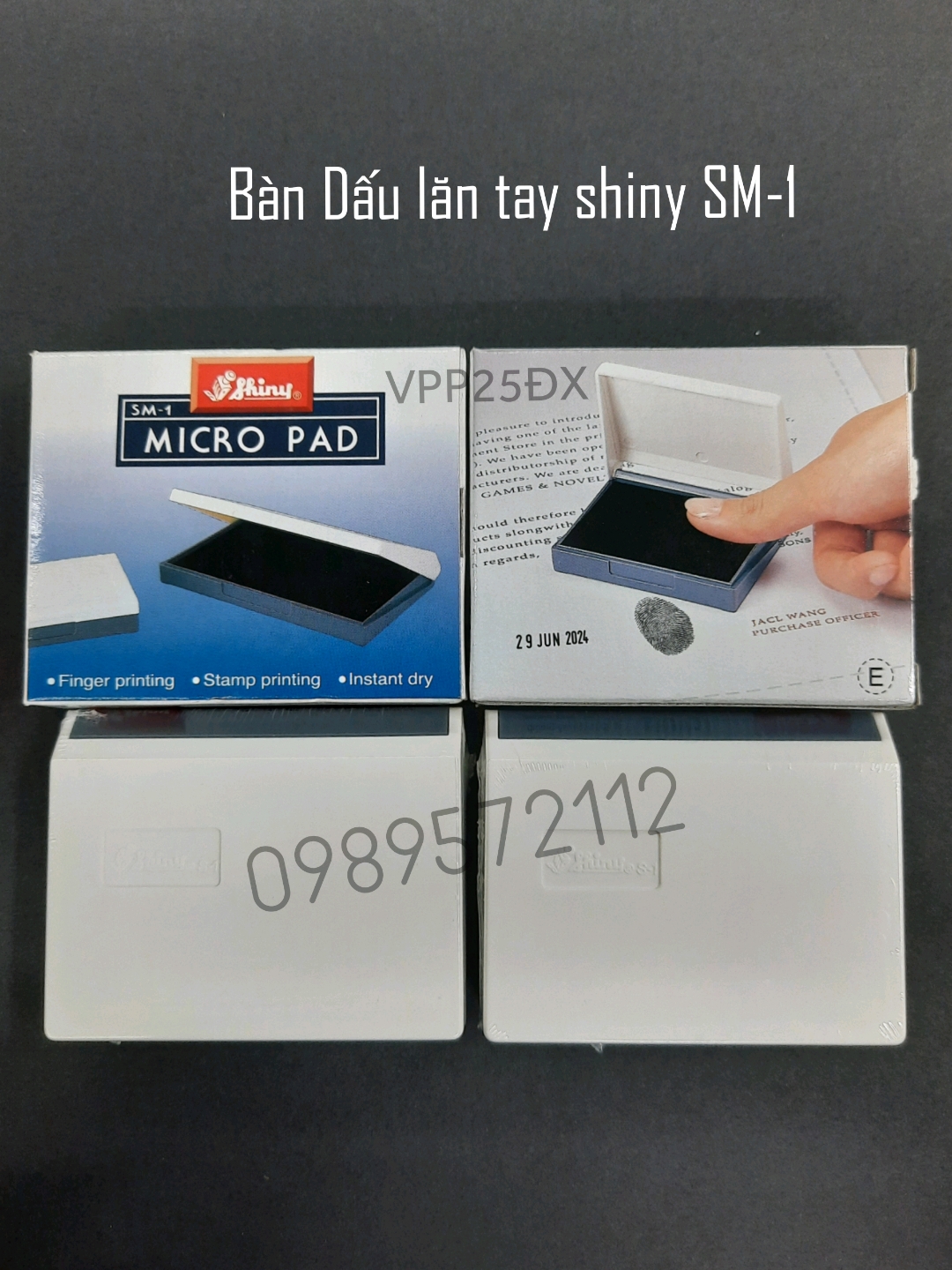 Hộp dấu lăn tay SM-1 shiny.khay mực dấu