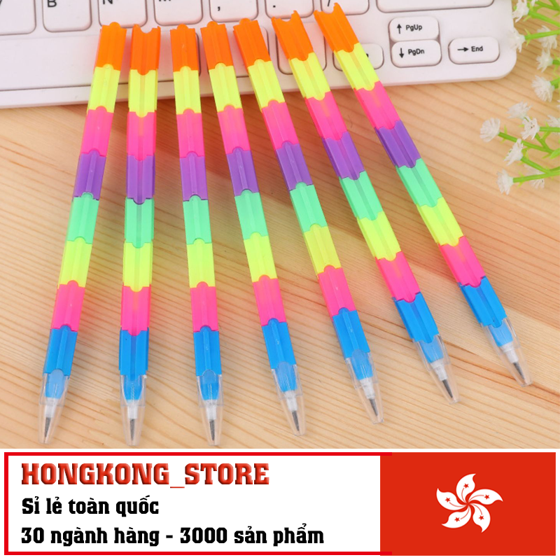 [COMBO 3 Chiếc] Bút chì cầu vồng lắp ghép độc đáo - Bút chì văn phòng phẩm cho bé