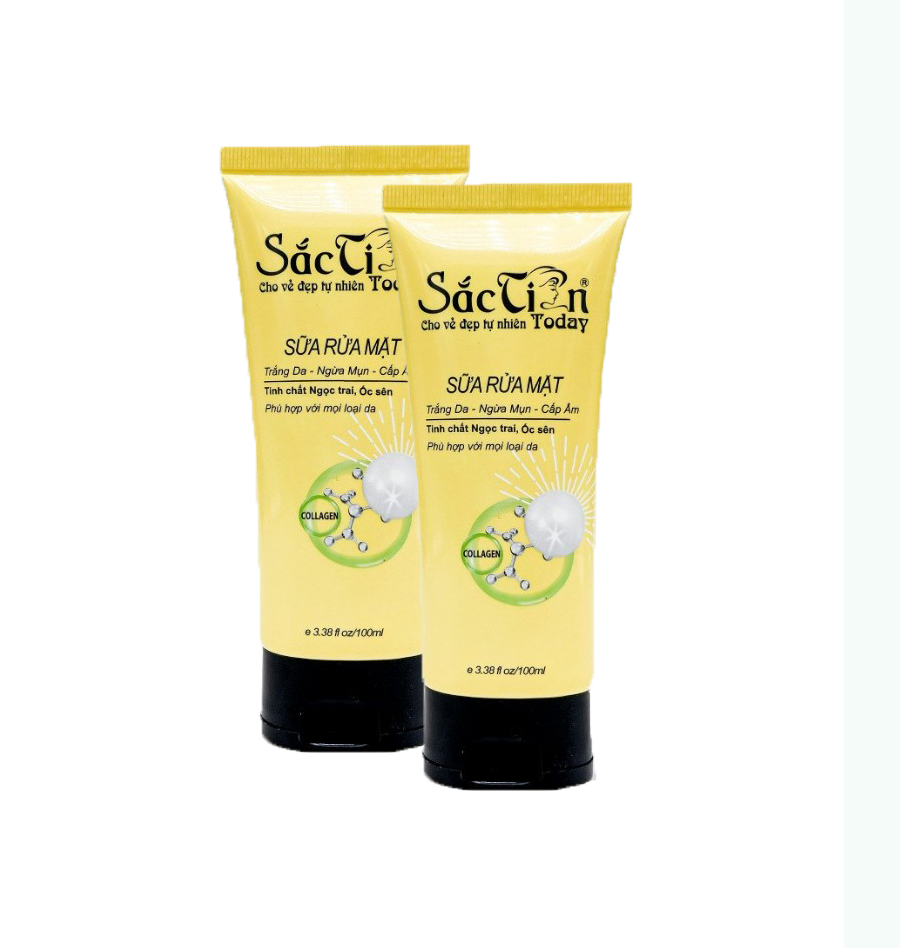 Combo 2 sữa rửa mặt trắng da sắc tiên today 100ml/tuýp