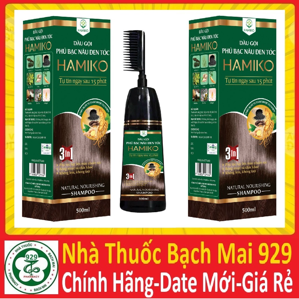 Dầu gội phủ bạc Hapuco Pucoliza chai 500ml, Dầu gội nhuộm tóc HAPUCO HAMIKO thảo dược thiên nhiên, 3