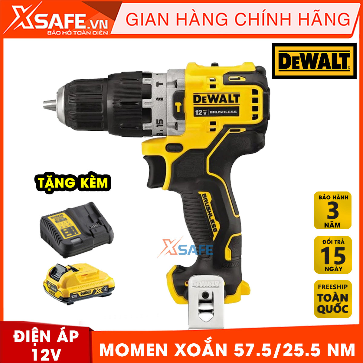 Máy khoan cầm tay 12v dewalt dcd706d2-kr máy khoan cầm tay momen xoắn 575/255nm, 3 năm –