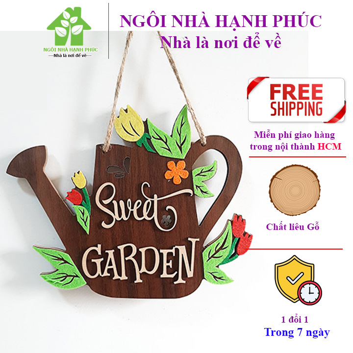 Bảng gỗ decor trang trí khu vườn 🚀mẫu sweet garden chữ dán nổi🚀