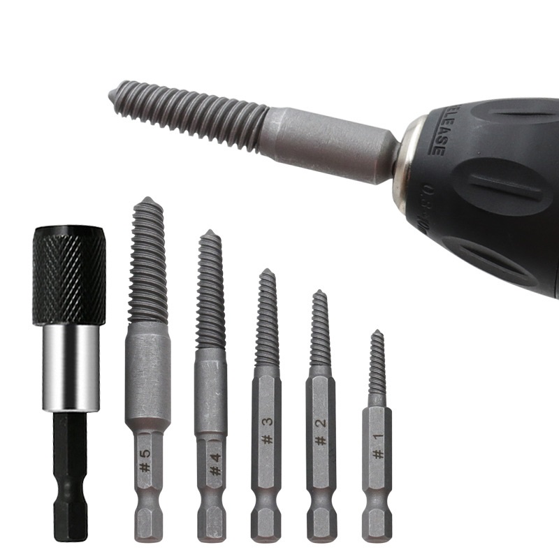 Bộ tháo ốc gãy, vặn vít gãy taro ren ngược 6in1