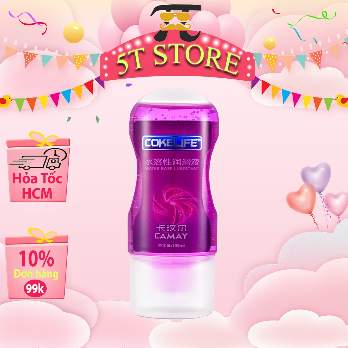 [Giao Nhanh 2h] Gel Bôi Trơn Hương CAMAY - Hương Nước Hoa - Mùi Thơm Dễ Chịu - Massage Huyệt Đạo Giảm Căng Thẳng - Thể Tích 100ml - An Toàn Cho Da - 5T Store