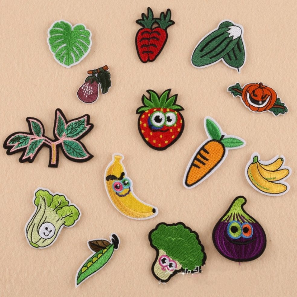 5 Miếng Sticker Dán Thêu Ủi Rau Củ Quả Trái Cây Dễ Thương