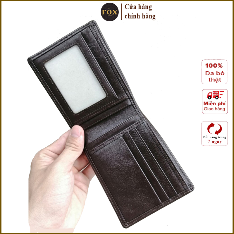 ví nam FL9, bóp nam da bò nappa cao cấp siêu bền, ví da nam ví ngang nhiều ngăn lót da, bảo hành da 12 tháng - Fox Leather