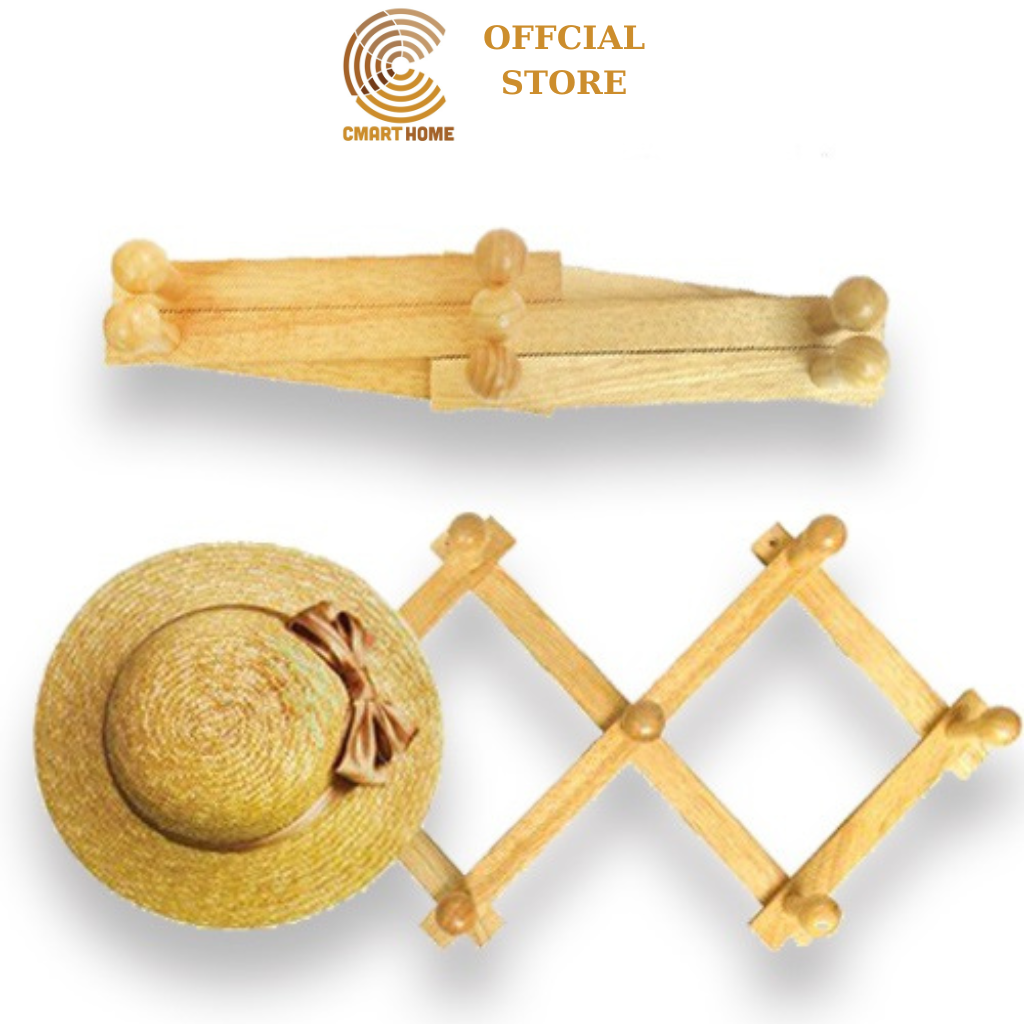 Móc Áo Treo Nón Mũ, Quần Áo- Móc treo quần áo - Móc 7 núm - Gỗ Đức Thành