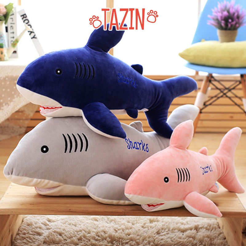 Cá Mập nhồi bông màu xanh dương (55cm-65cm). Chất liệu cao cấp, mềm mịn, không xù lông phù hợp làm thú ôm cho trẻ em hoặc làm đồ trang trí