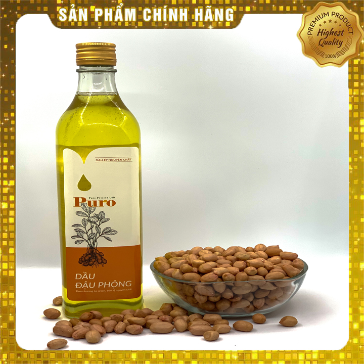 ✅dầu đậu phộng nguyên chất 100% thương hiệu puro - an toàn cho mọi nhà - 500ml