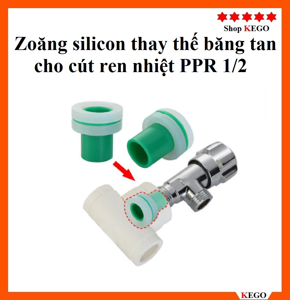 Zoăng silicon thay thế băng tan cho ống nhiệt PPR1/2"