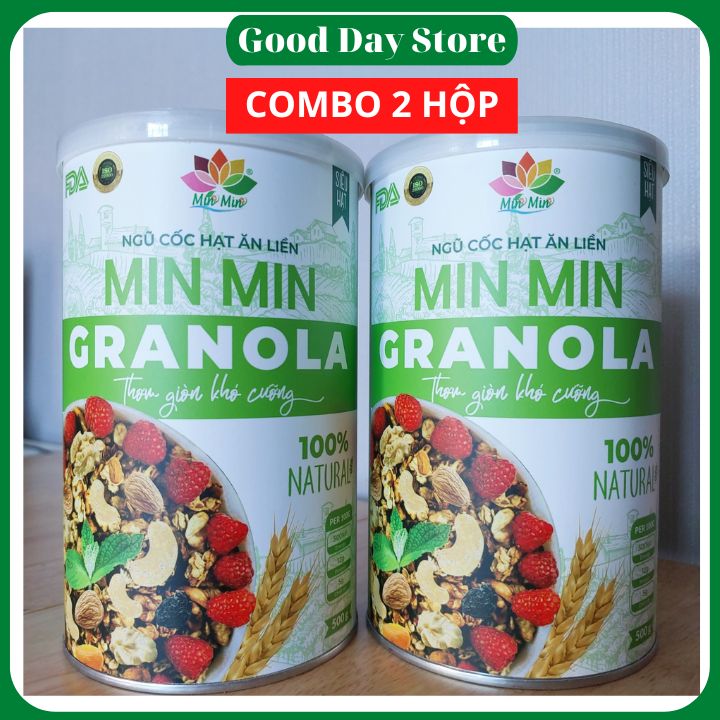 COMBO 2 HỘP Granola min min,ngũ cốc hạt ăn liền