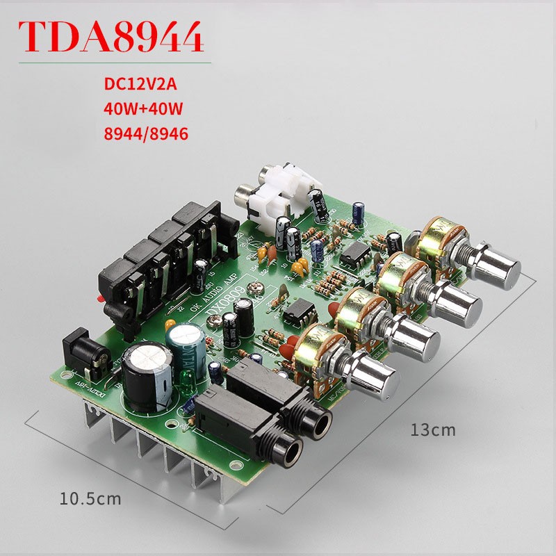 Mạch khuếch đại công suất dx-0809 - có micro - công suất 40w x 2