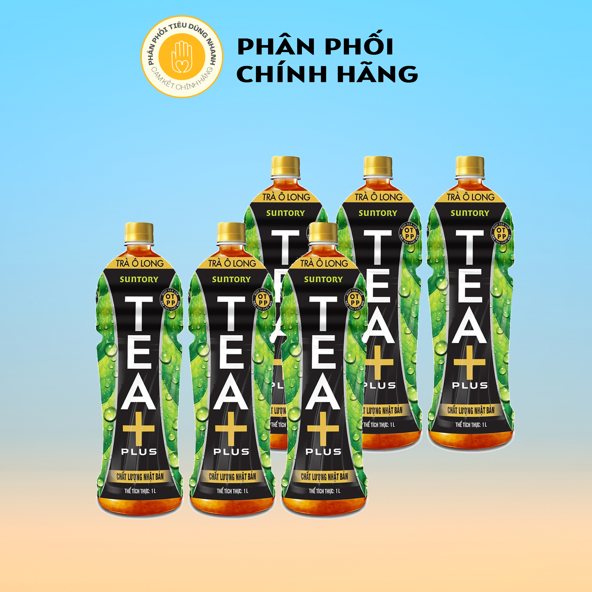 Lốc 6 chai trà ô long tea+ plus 1l/chai