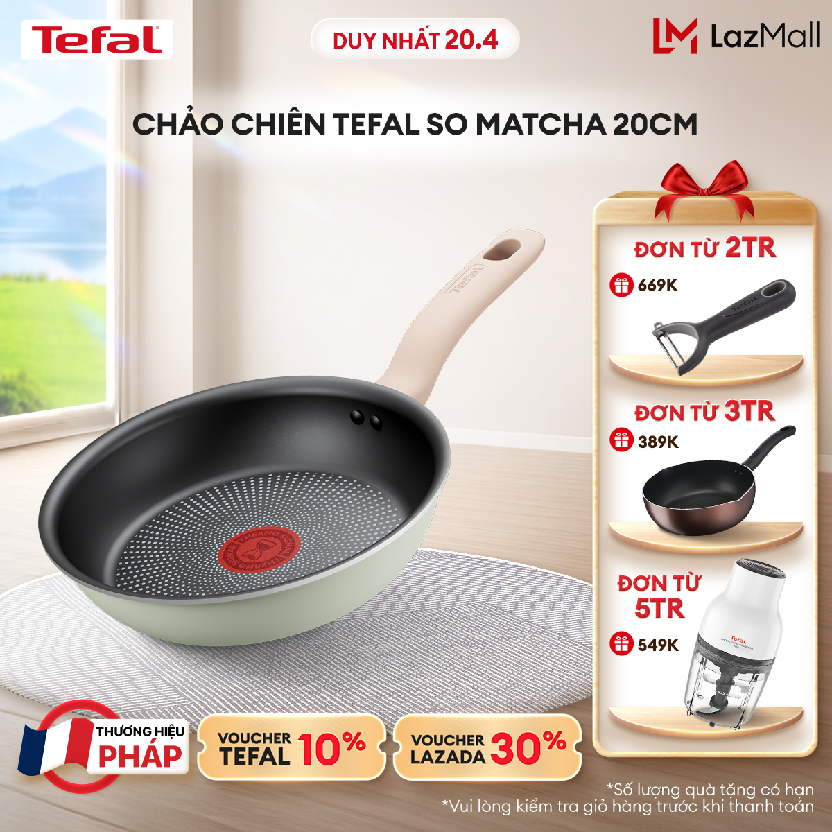 [NHẬP MÃ TEFALOFF30T4 GIẢM 30%] Chảo chiên Tefal So Matcha 20cm