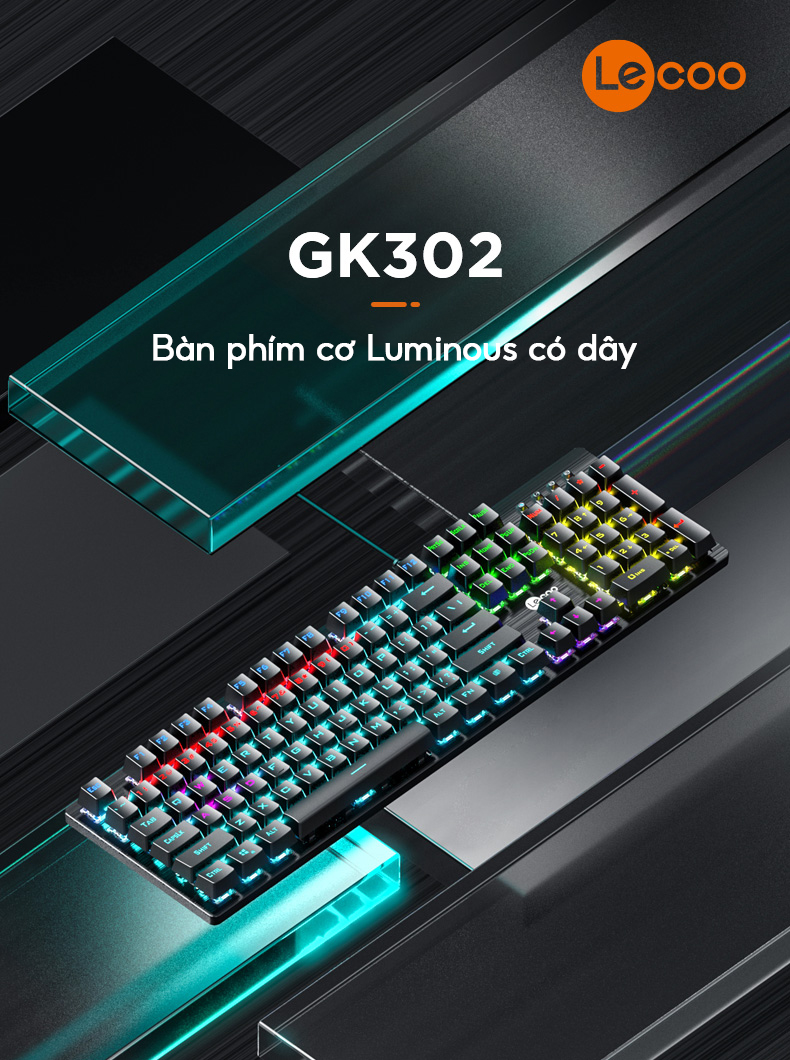 Bàn phím gaming GK302 tích hợp LED RGB