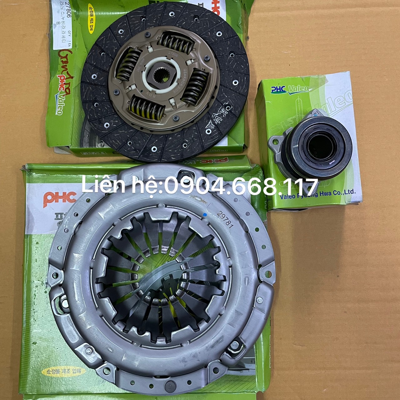 Bộ côn xe Lacetti việt nam 2004-2010 (lá côn +bàn ép+bi tê ) hàng valeo chuối