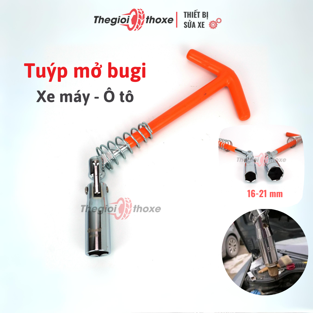 Tuýp mở bugi xe máy lắc léo 16mm, dụng cụ mở bu gi xe máy chuyên nghiệp | Thế Giới Thợ Xe