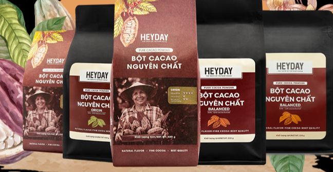 Bột cacao nguyên chất 100% Heyday - Dòng Origin / Dòng phổ thông 250g. Date 2025
