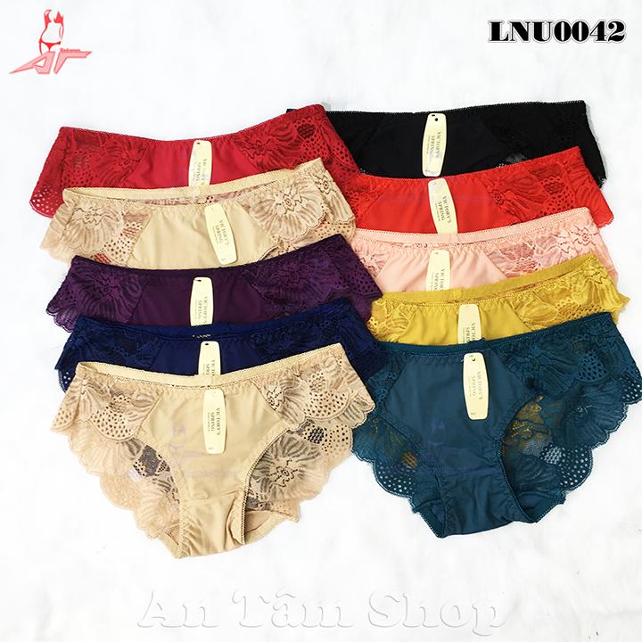 10 quần lót nữ phối ren - thun lạnh - freesize dưới 55kg - lnu0042x10