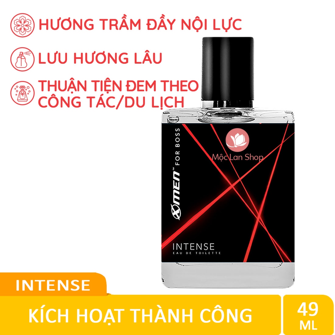 Nước hoa X-Men for Boss Intense mùi hương trầm đầy nội lực 49ml - Nước hoa Nam X-Men - Mỹ phẩm Mộc Lan