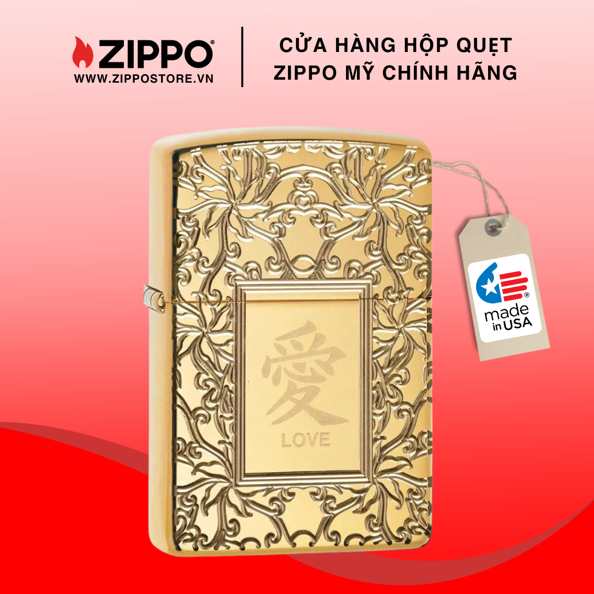 Bật lửa zippo chinese love 49022