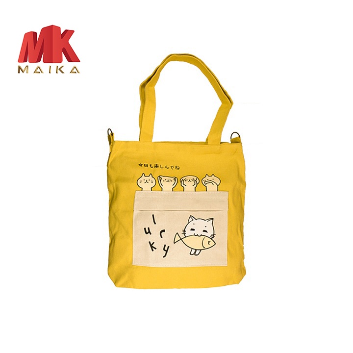 Túi Tote, Túi vải đeo chéo vải bố đựng đồ MKB582YL VÀNG MK MAIKA