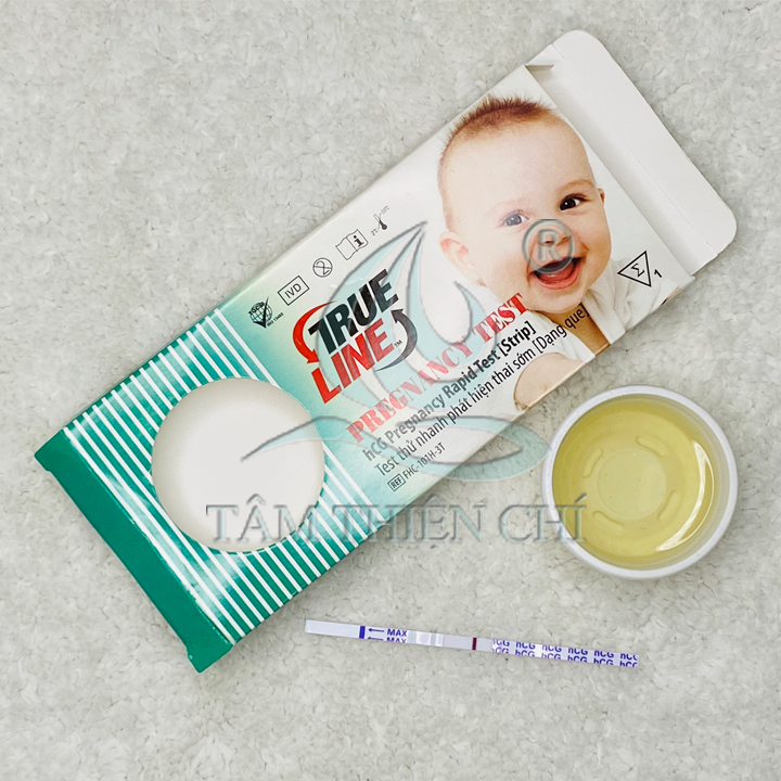Que thử thai kết quả chính xác trueline hcg hộp 1 test
