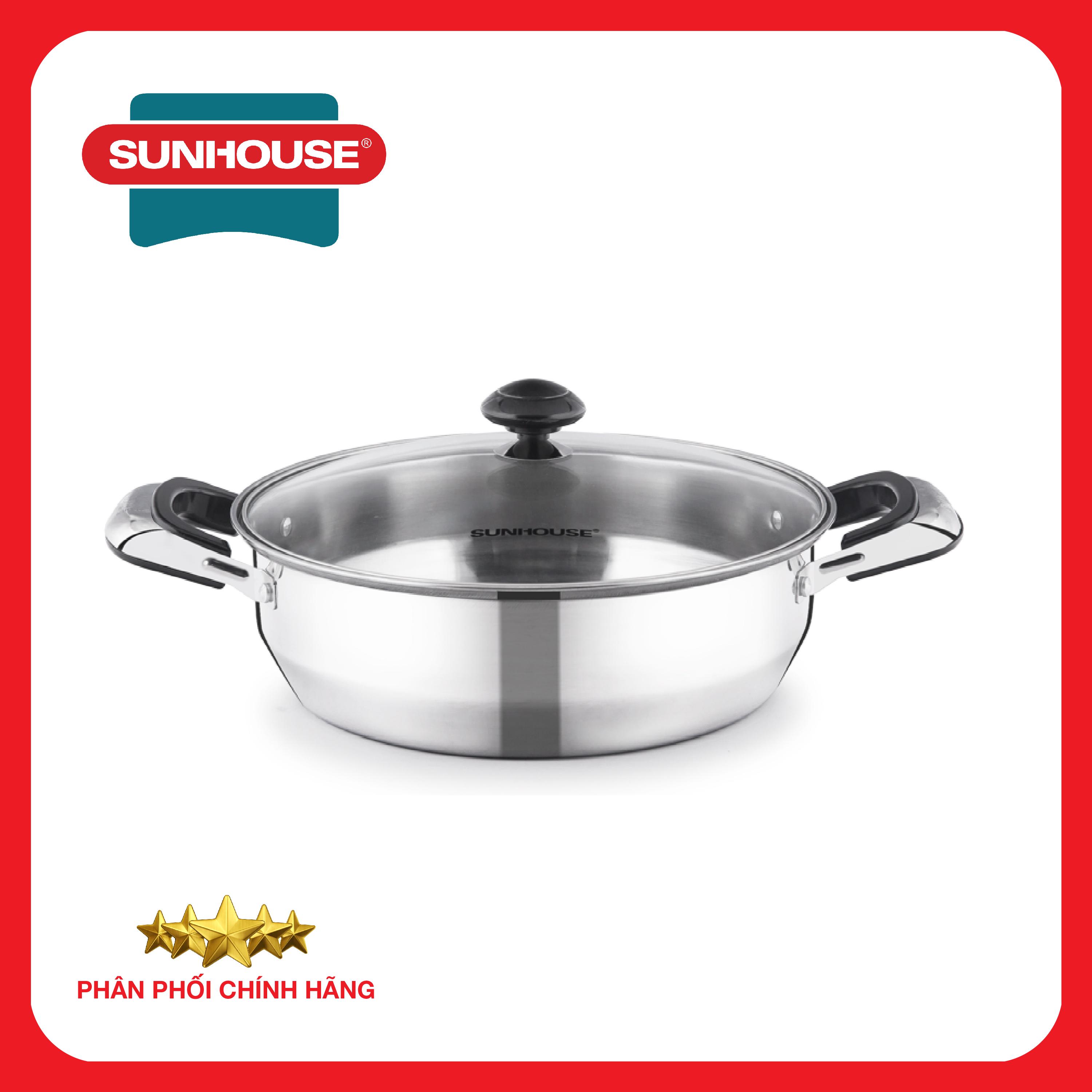 Nồi lẩu inox 1 đáy sunhouse shl26