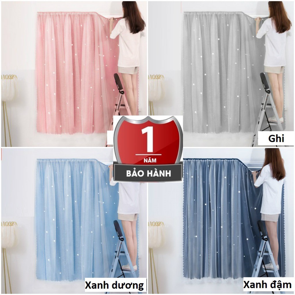 [HCM][GIÁ THẤP NHẤT] Rèm Màn Dán Tường 2 Lớp Chống Nắng Không Cần Khoan Tường Đủ Mọi Kích Thước