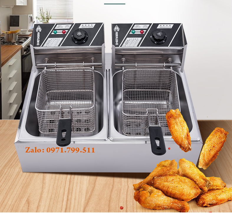 Bếp chiên đôi, bếp nhúng chiên công nghiệp - Hàng loại 1 của Nhà máy